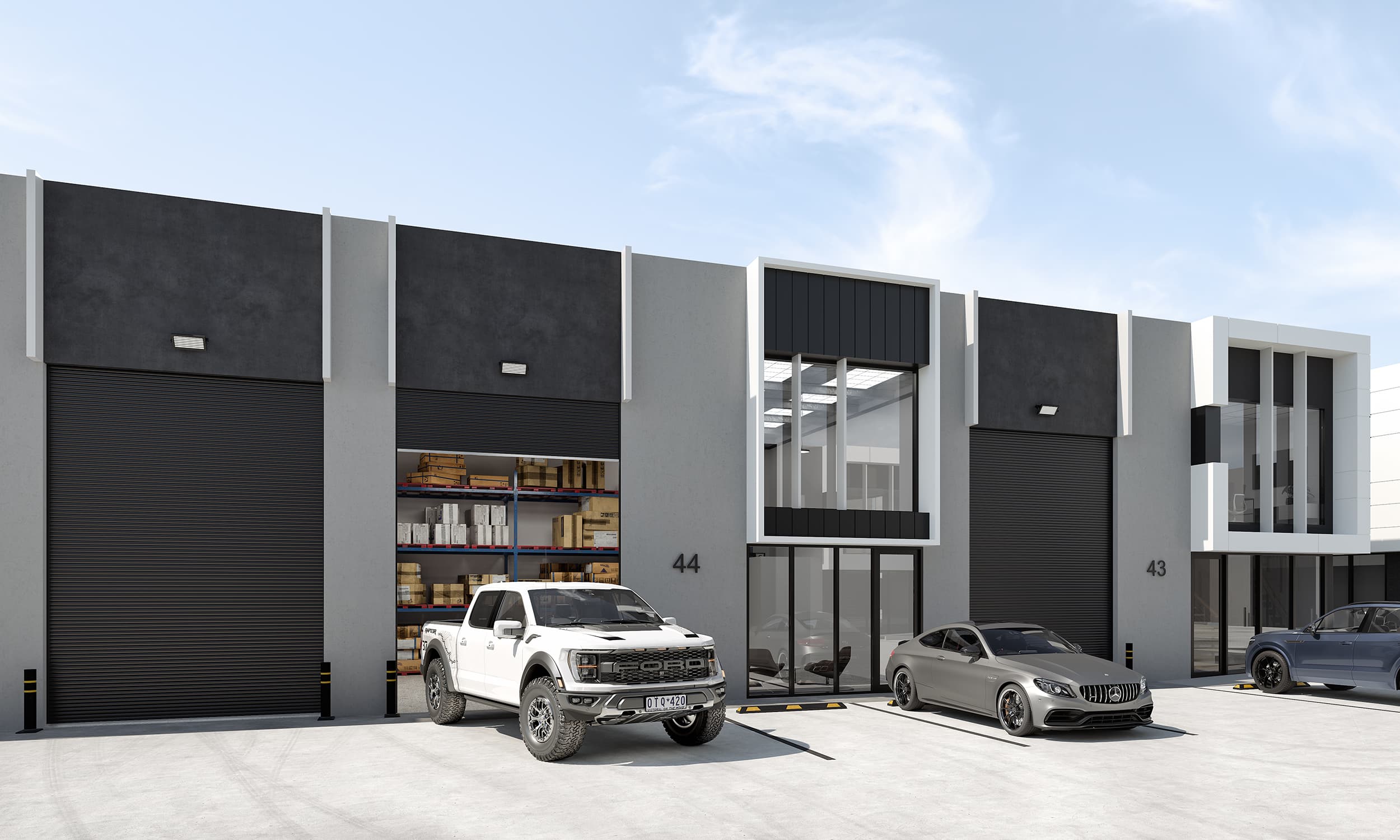 External view of units at Hexa Hub Huntingdale